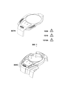 Blower Housing Group Diagram and Parts List for 93J02-0111-H1  Briggs and Stratton Engine